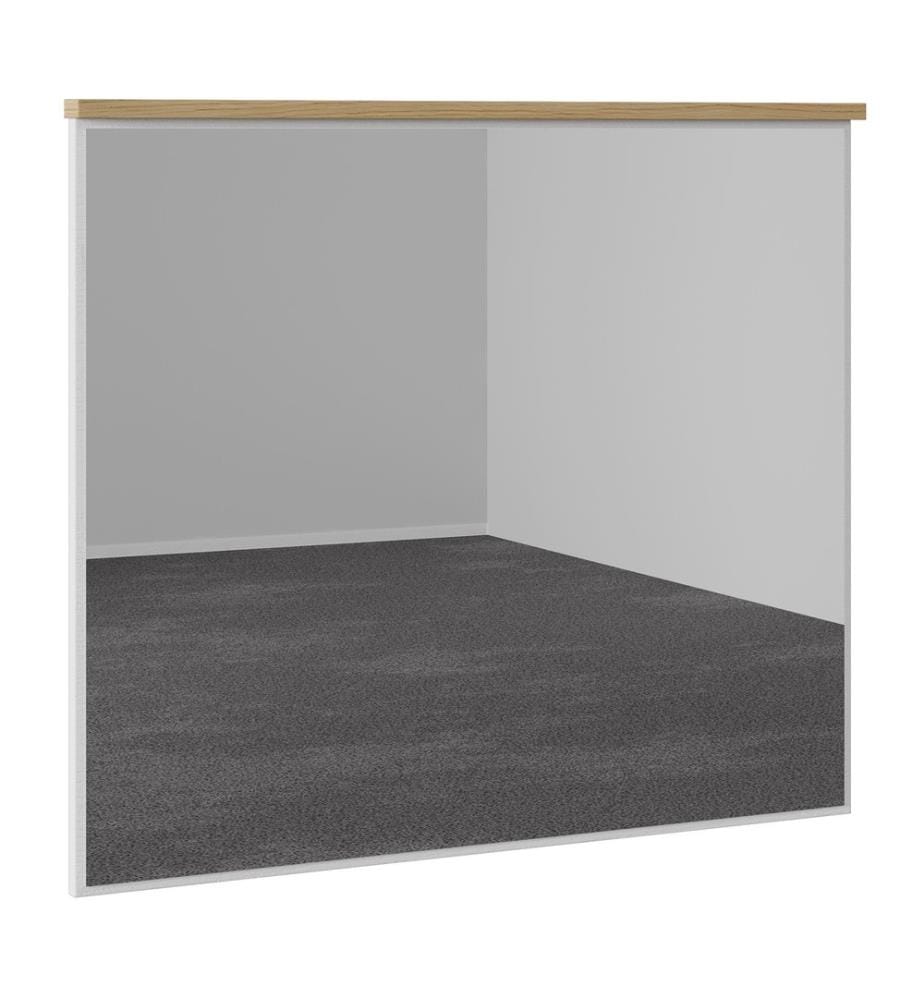 Dekorativer Spanplattenspiegel, 100 % melaminbeschichtete Spanplatte, Holz, Weisseiche
