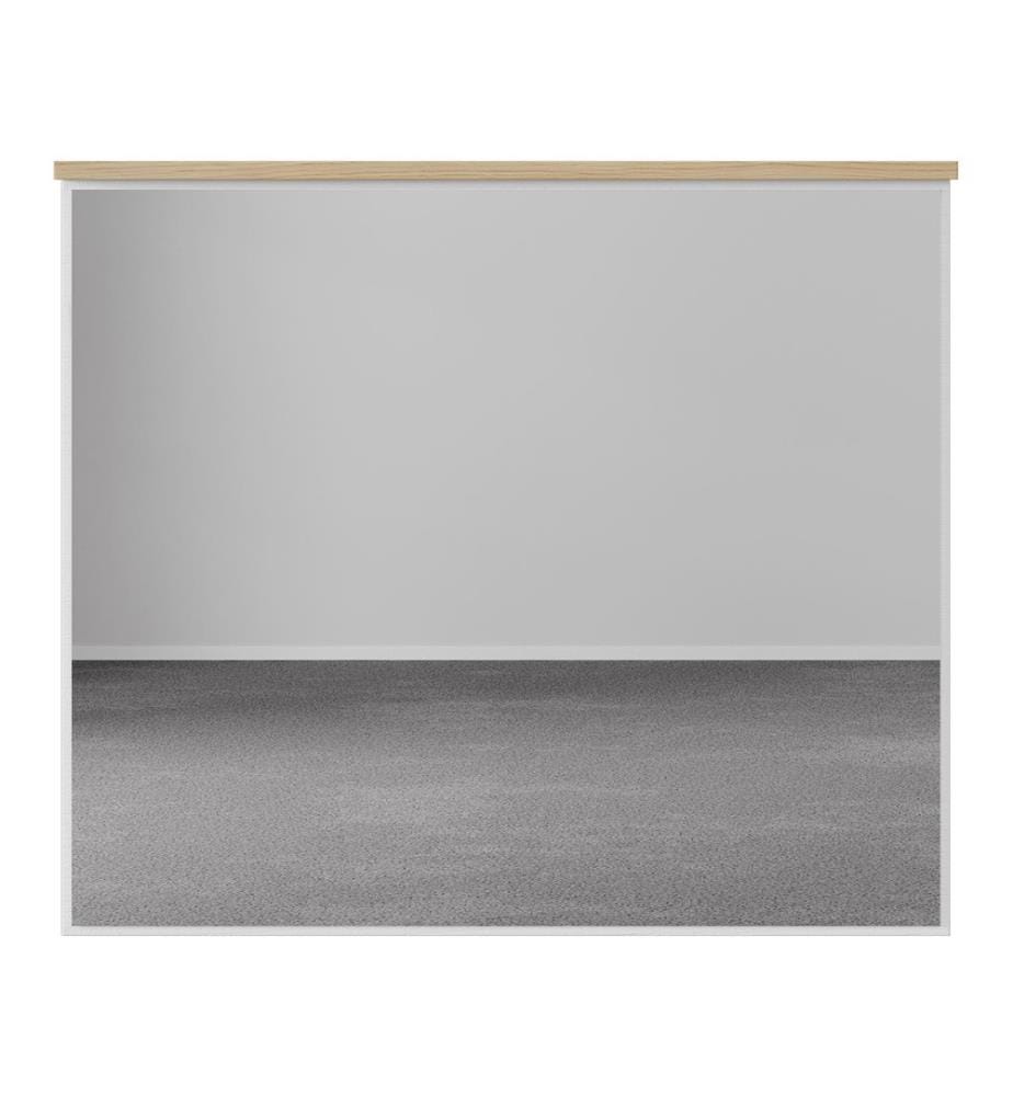 Dekorativer Spanplattenspiegel, 100 % melaminbeschichtete Spanplatte, Holz, Weisseiche
