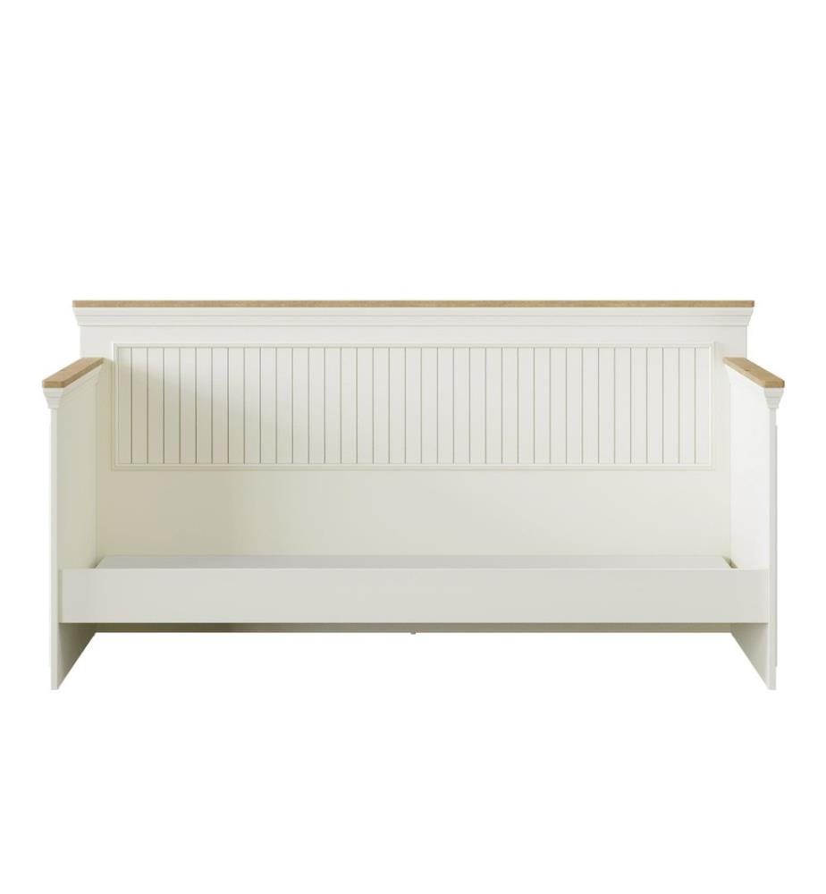 Tagesbett, 100 % melaminbeschichtete Spanplatte, Creme, Eiche