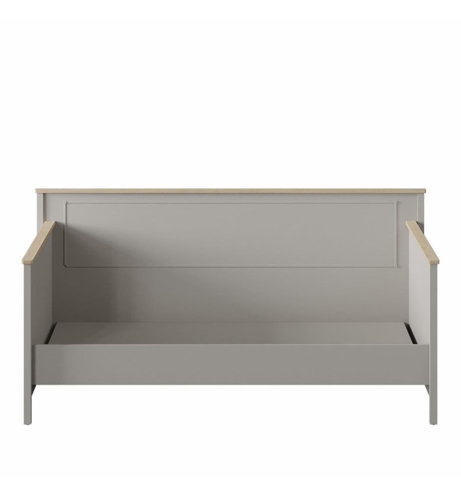 Tagesbett, 100 % melaminbeschichtete Spanplatte, Grau, Eiche