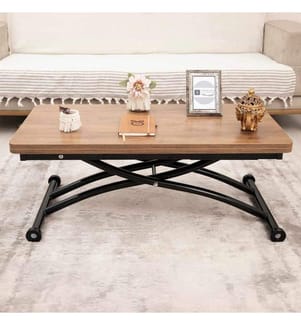 Couchtisch, 100 % MDF, Walnuss, Schwarz