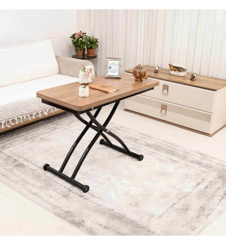 Tavolino da caffè, 100% MDF, noce, nero