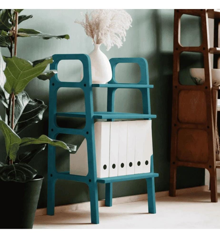 Plattenspielerständer, 100 % Hornbuchen-Sperrholz, Blau