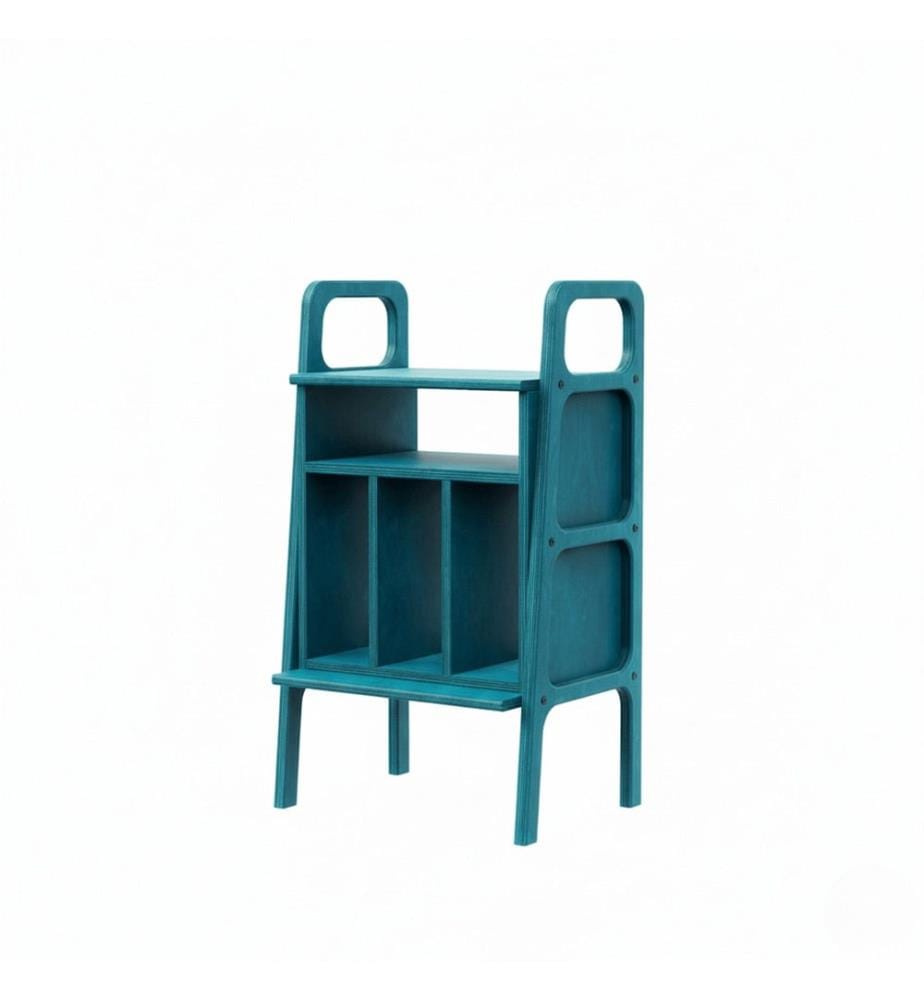 Plattenspielerständer, 100 % Hornbuchen-Sperrholz, Blau