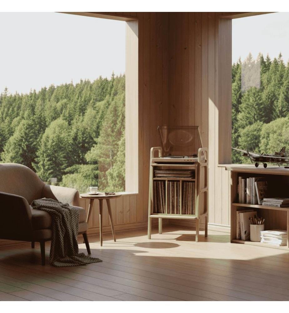 Plattenspielerständer, 100 % Hornbuchen-Sperrholz, Natur