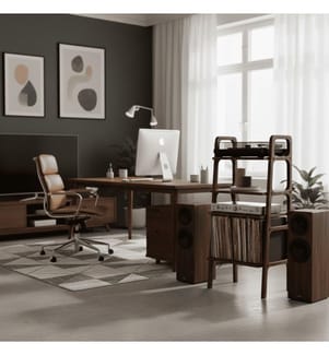 Plattenspielerständer, 100 % Hornbuchen-Sperrholz, Walnuss