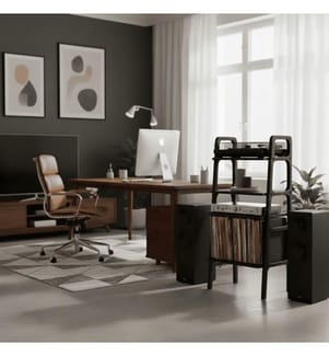 Plattenspielerständer, 100 % Hornbuchen-Sperrholz, Schwarz