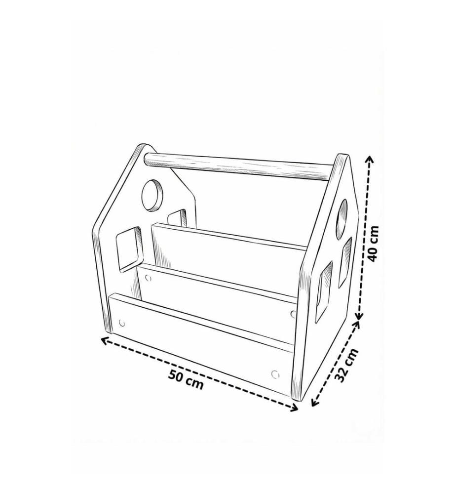 Book Caddy, 100% MELAMINE COATED PARTICLE BOARD, Blue, White