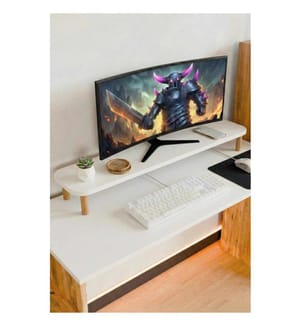 Monitorständer, 100 % melaminbeschichtete Spanplatte, Weiss
