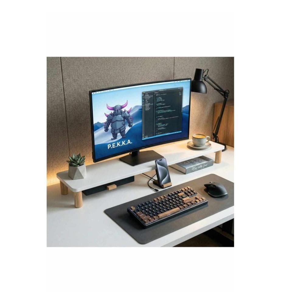 Monitorständer, 100 % melaminbeschichtete Spanplatte, Weiss
