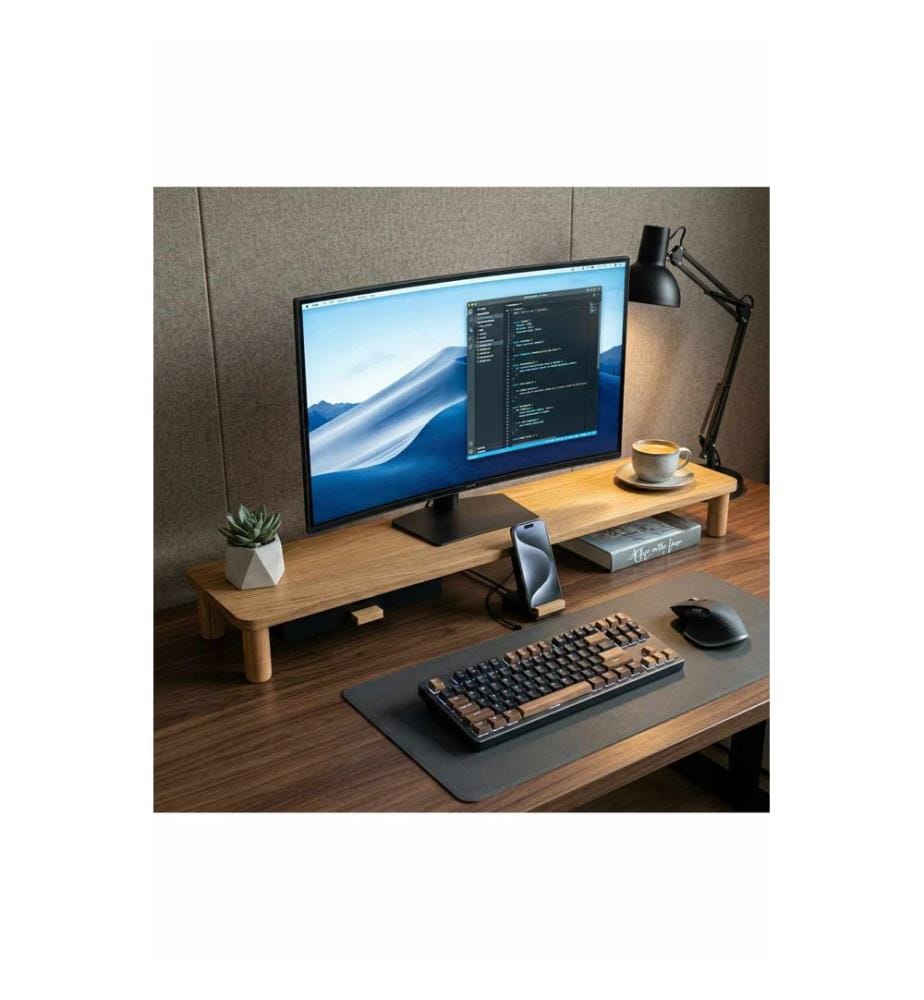 Monitorständer, 100 % melaminbeschichtete Spanplatte, Kiefernholz