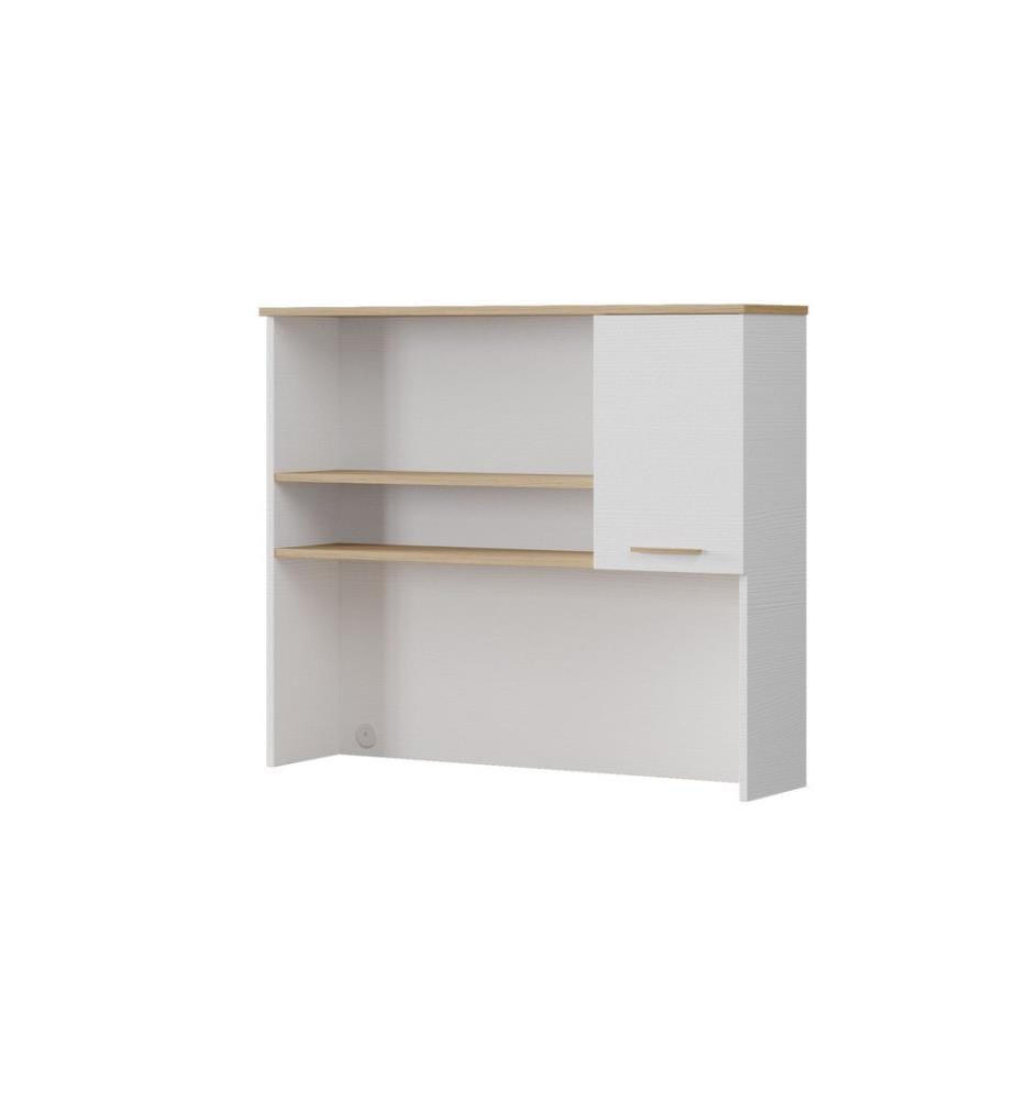 Schreibtisch, 100 % melaminbeschichtete Spanplatte, Holz, Weisseiche