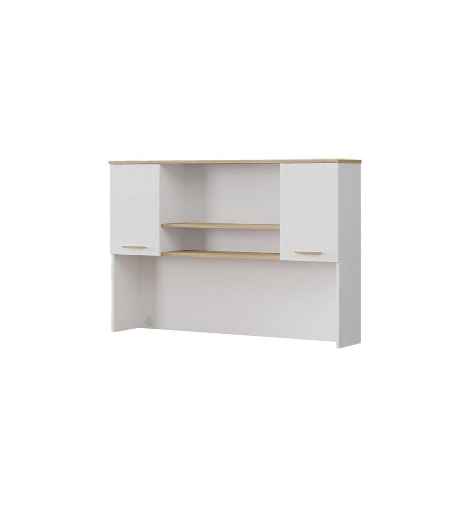 Schreibtisch, 100 % melaminbeschichtete Spanplatte, Holz, Weisseiche