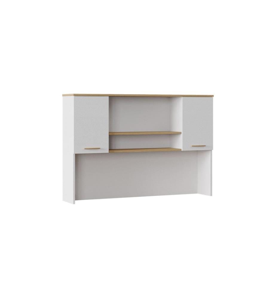 Schreibtisch, 100 % melaminbeschichtete Spanplatte, Holz, Weisseiche