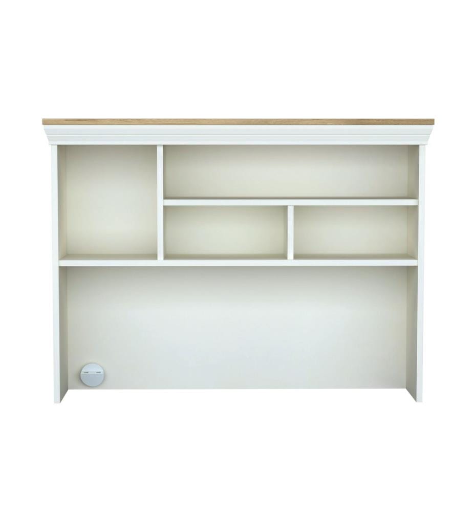 Schreibtisch, 100 % melaminbeschichtete Spanplatte, Creme, Eiche