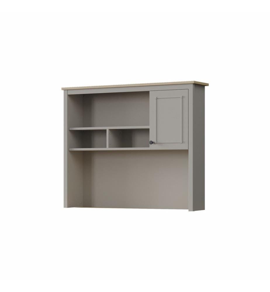 Schreibtisch, 100 % melaminbeschichtete Spanplatte, Grau, Eiche