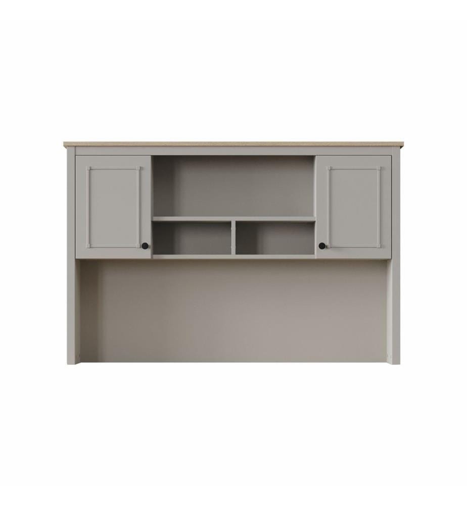 Schreibtisch, 100 % melaminbeschichtete Spanplatte, Grau, Eiche