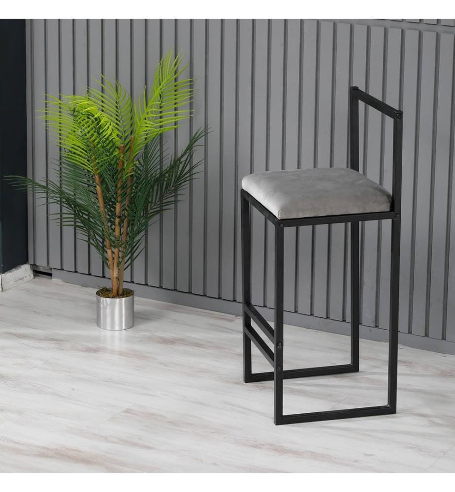 Tabouret de bar, gris, métal