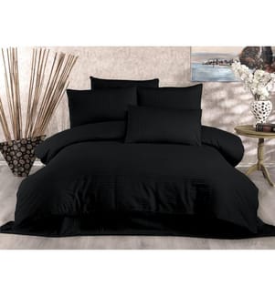 Noir, Couette, Coton Satin