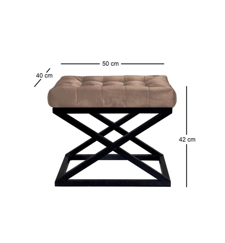 Pouf, noir, marron, structure : 100% métal, tissu : 100% polyester 100% polyester Babyface