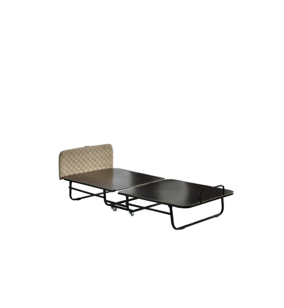 Folding Bed, WhiteBlack, Metal Frame