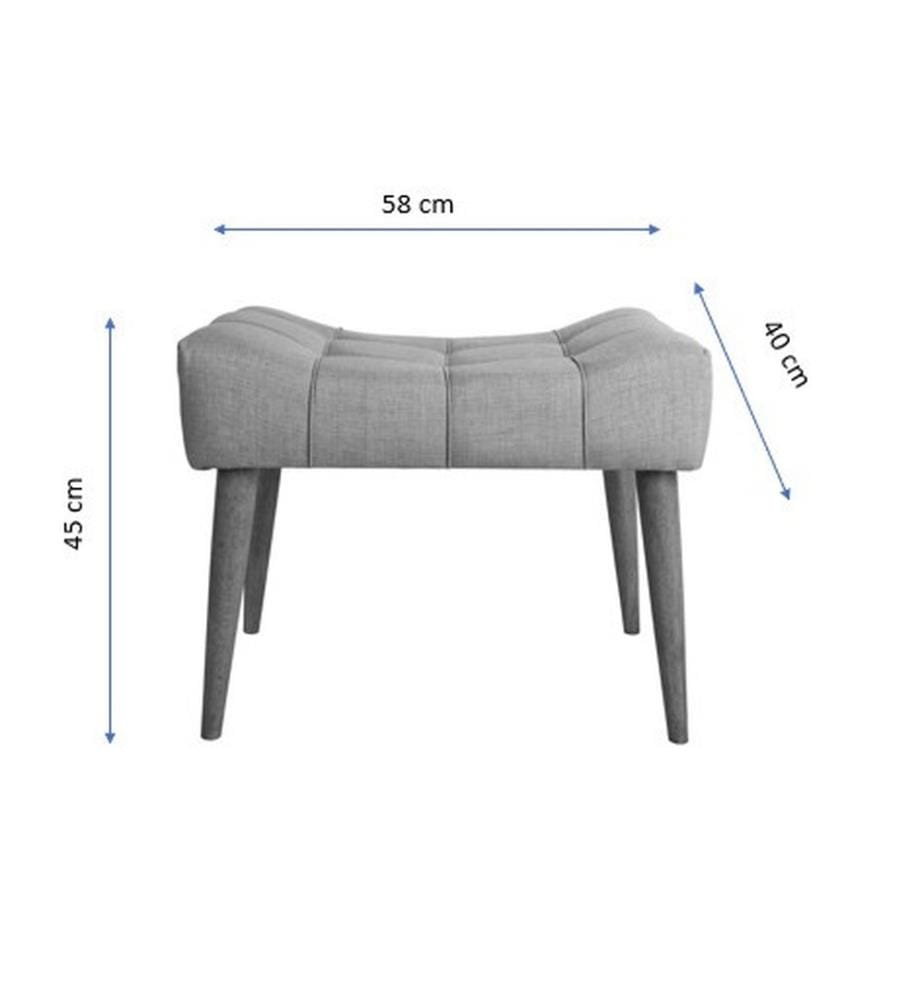 Pouffe, Cream, Solid Wood Frame, Polyester Fabric