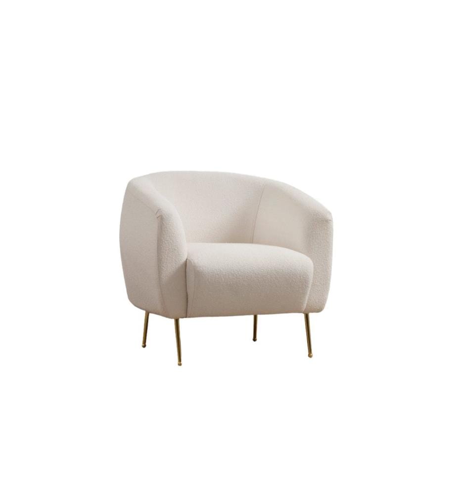 Ohrensessel, Creme, Gestell: Buchenholz / Chipboard, Stoff: 100% Polyester