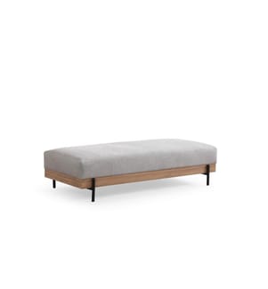 Pouffe, Grau, Gestell: Buchenholz / Chipboard, Stoff: 100% Polyester