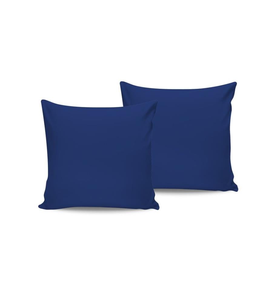Set di federe in raso, 2 pezzi, blu scuro, 100% cotone Satin