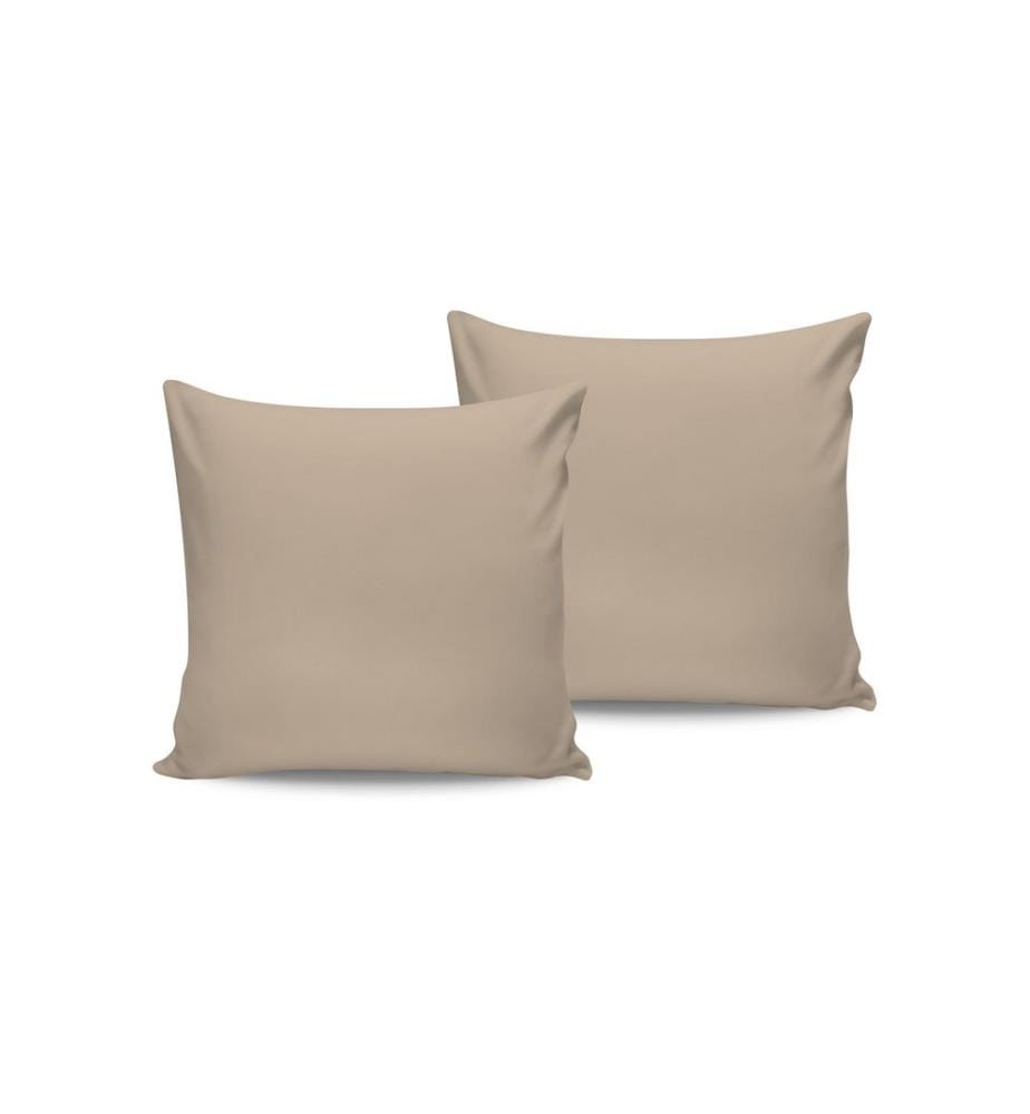 Set di federe in raso, 2 pezzi, beige, 100% cotone Satin