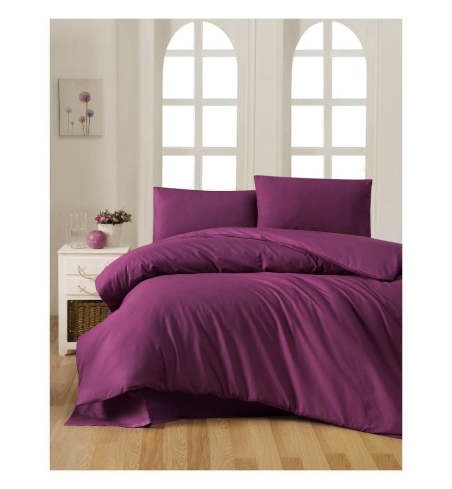 Set copripiumino Ranforce King , Viola, 100% cotone Ranforce