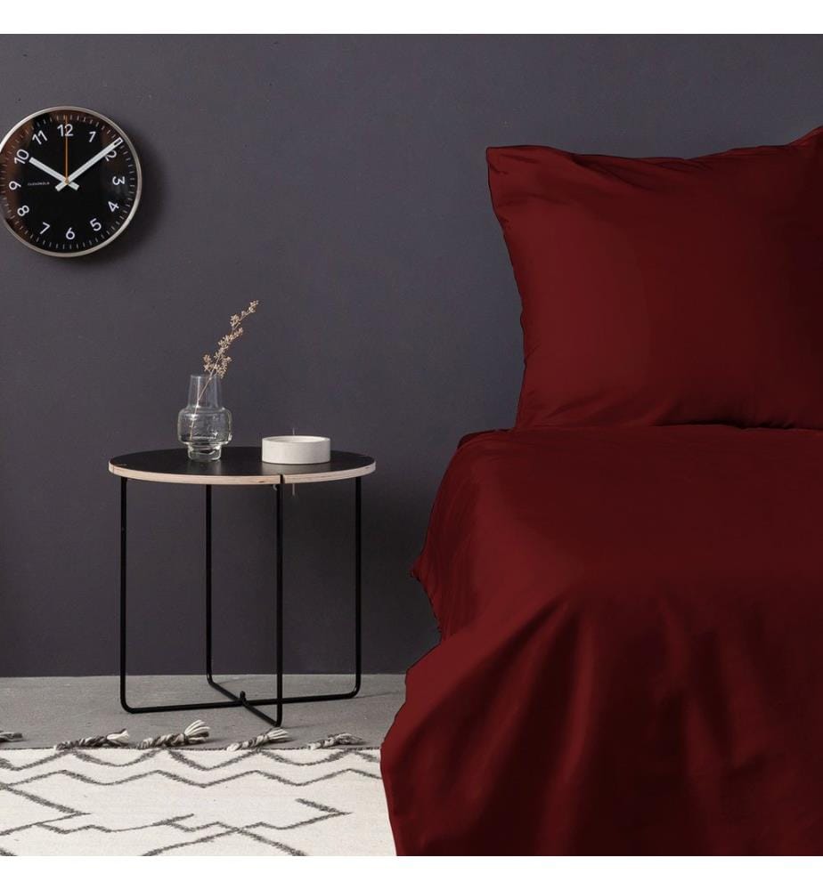 Housse de couette double en satin, Marron, 100% coton Satin