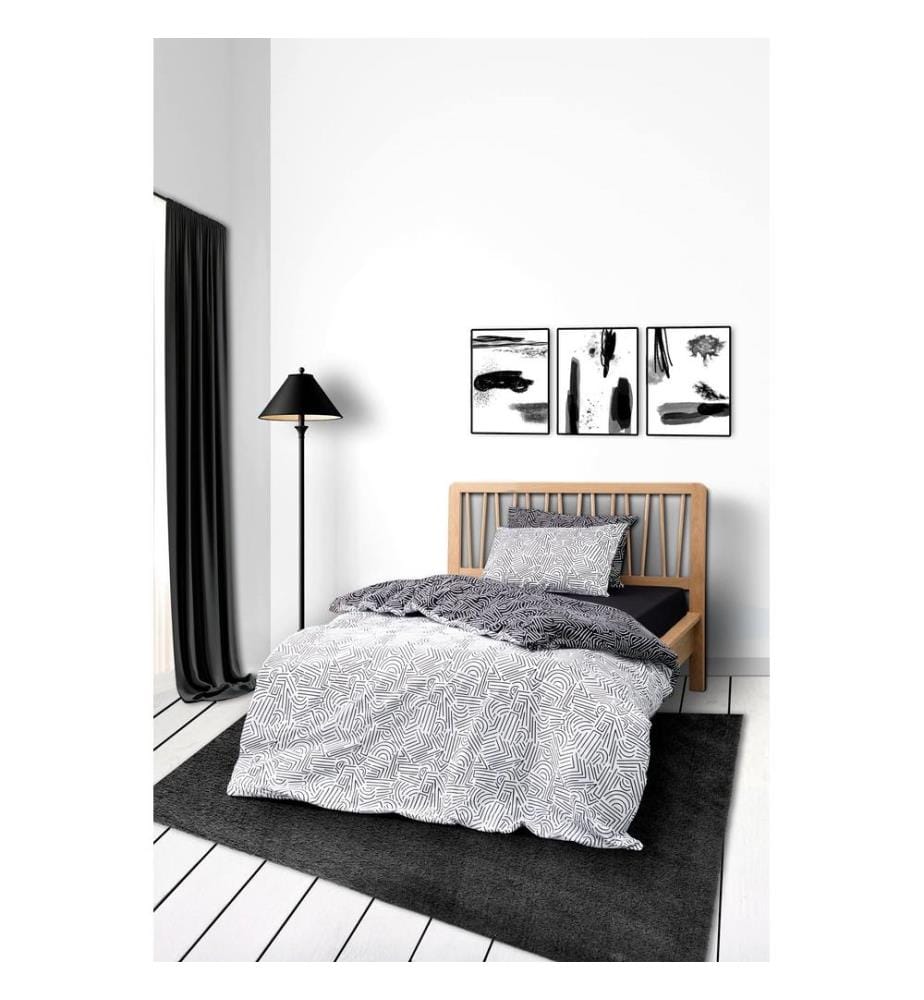 Set copripiumino singolo Ranforce, nero, 100% cotone RANFORCE