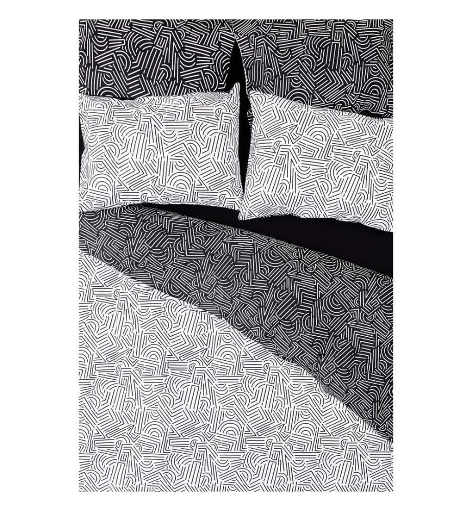 Set copripiumino singolo Ranforce, nero, 100% cotone RANFORCE