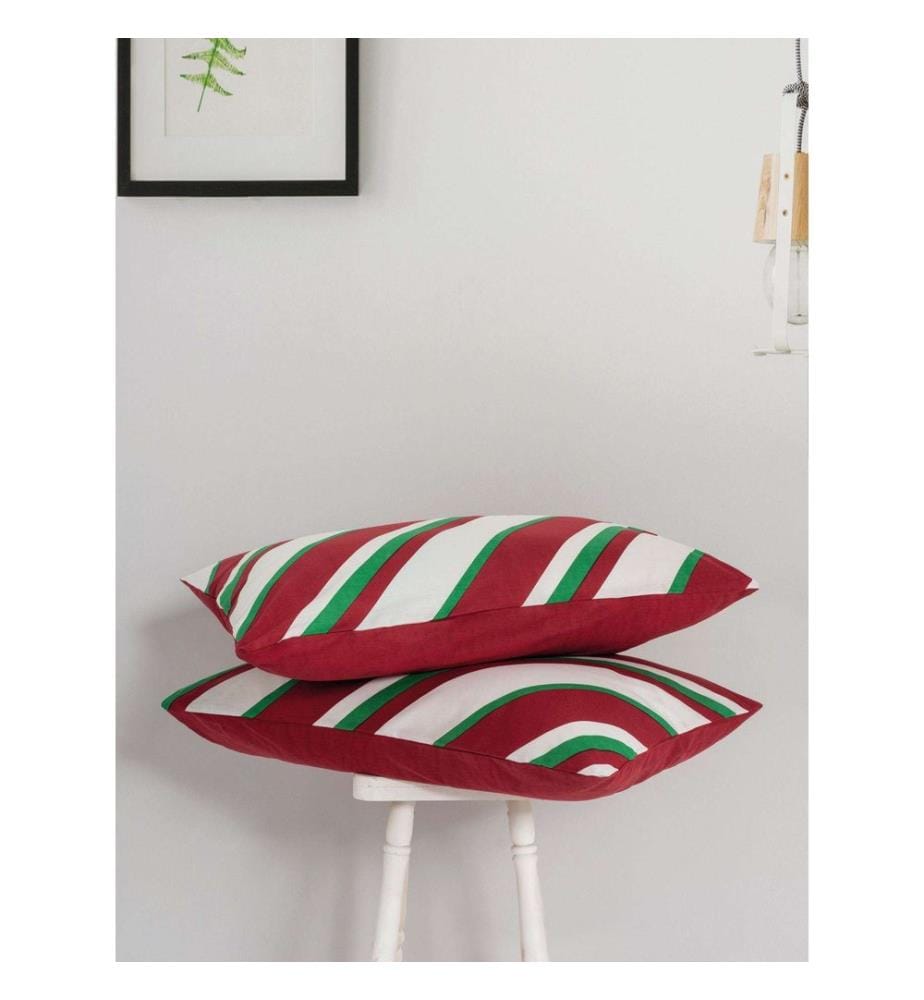 Set copripiumino Ranforce Super King, verde, rosso, bianco, 100% cotone Ranforce