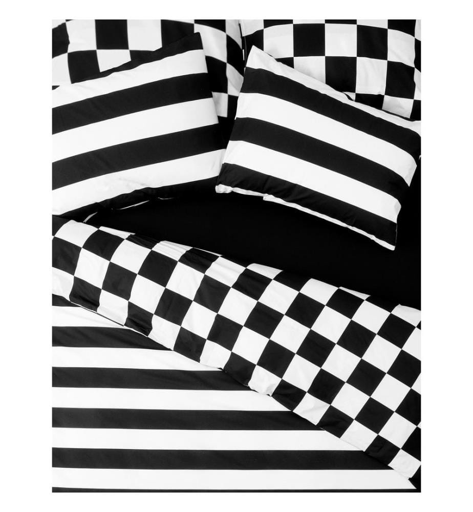 Set copripiumino Ranforce Super King, nero, 100% cotone Ranforce