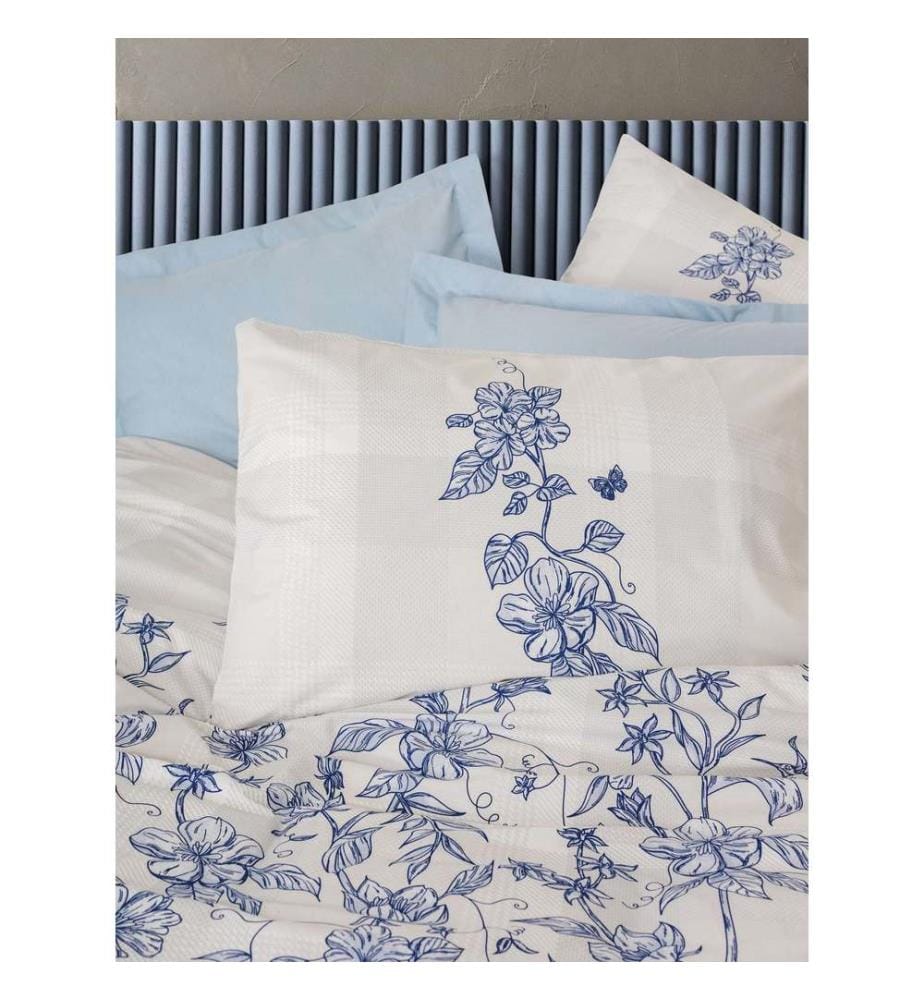 Set copripiumino super king Ranforce, blu, 100% cotone RANFORCE