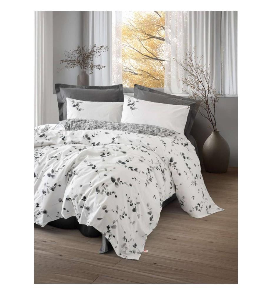 Ranforce King - Parure de lit, anthracite, 100 % coton, Ranforce