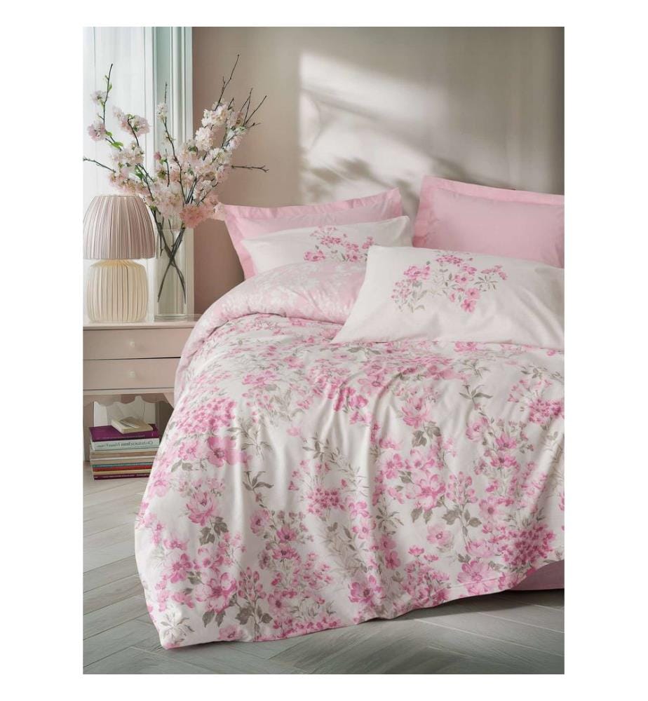 Set copripiumino matrimoniale Ranforce, rosa, 100% cotone RANFORCE