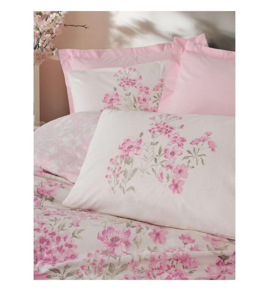 Set copripiumino matrimoniale Ranforce, rosa, 100% cotone RANFORCE