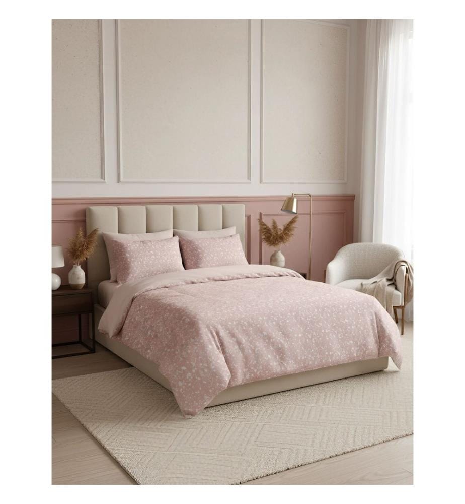 Set copripiumino singolo Ranforce, salmone, bianco, 100% cotone RANFORCE
