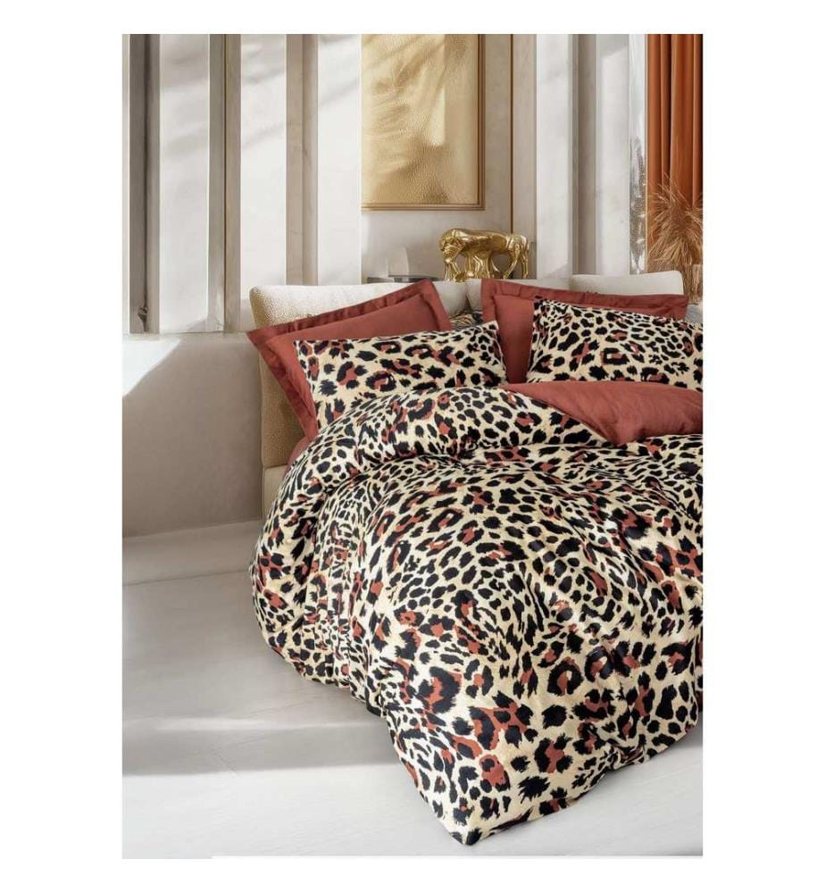Parure de lit en satin (kingsize), rouge carreau, 100 % satin de coton