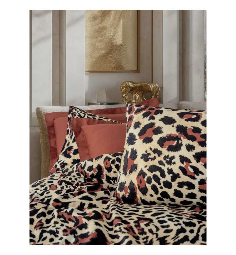 Set copripiumino singolo in raso, rosso piastrella, 100% cotone satinato