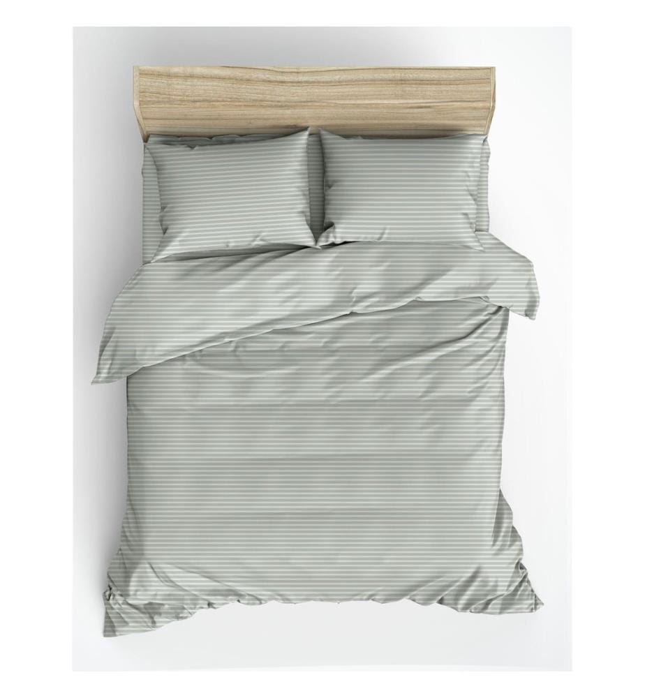 Parure de lit en satin (Super King), vert sauge, 100 % satin de coton