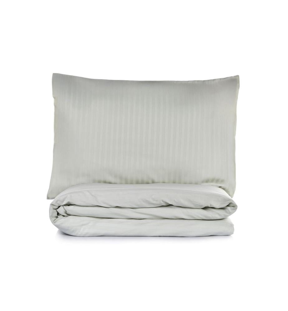 Parure de lit en satin (Super King), vert sauge, 100 % satin de coton