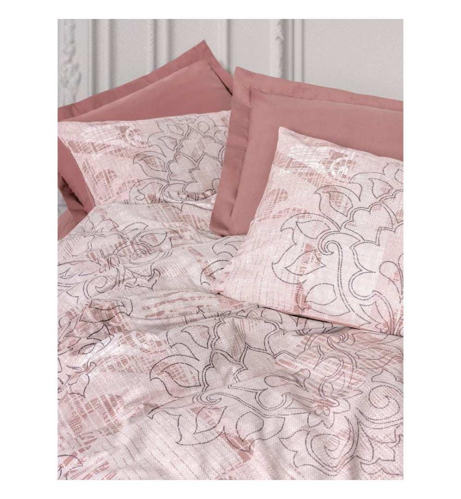 Set copripiumino singolo Ranforce, rosa antico, 100% cotone Ranforce