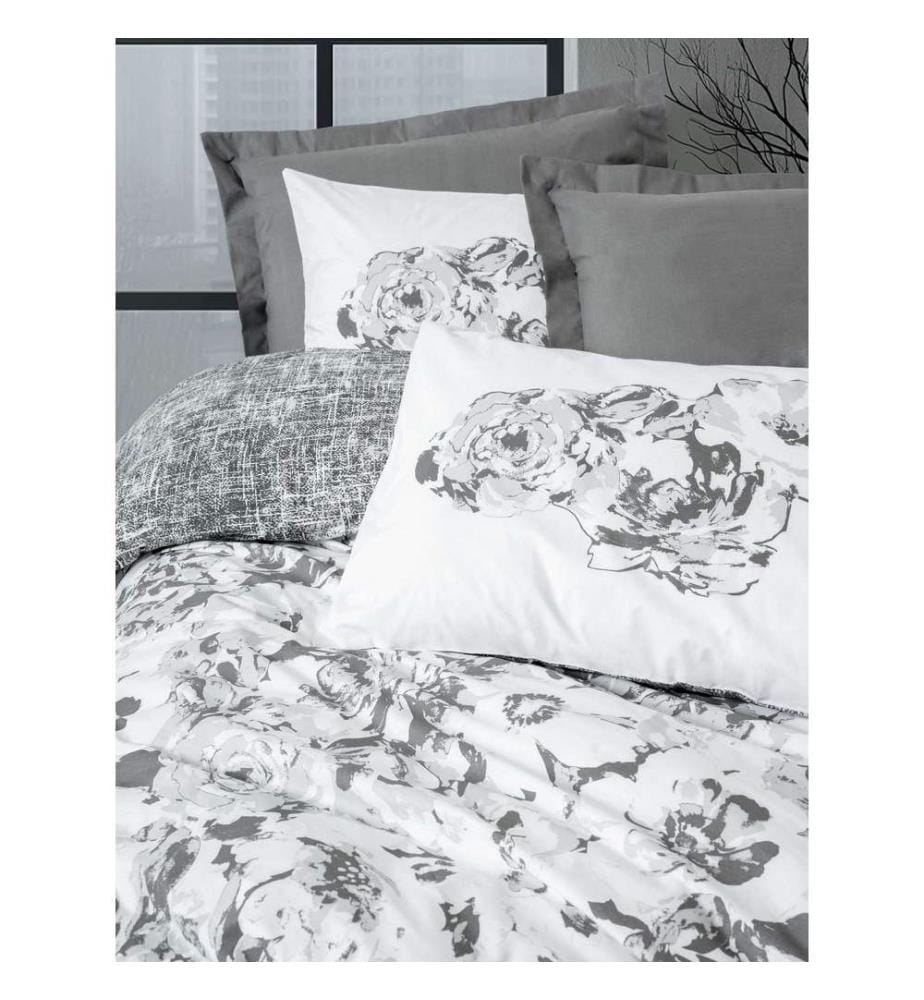 Ranforce, ensemble linge de lit simple, anthracite, 100 % coton