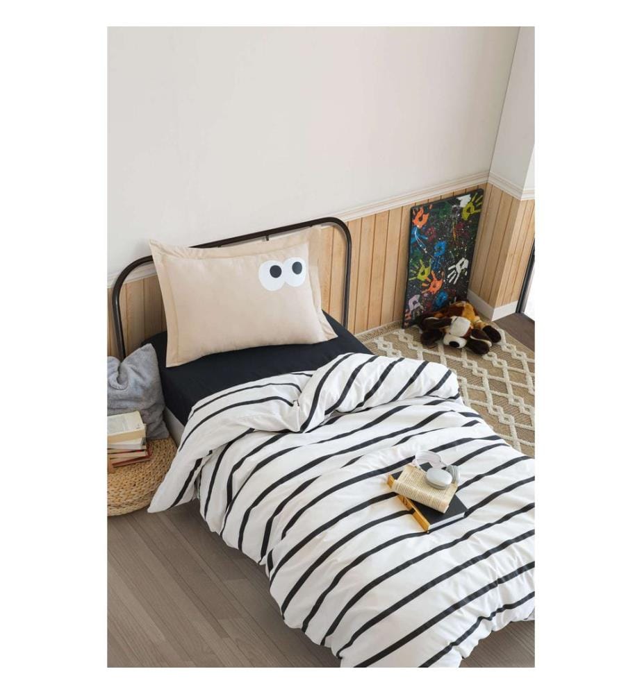 Parure de lit simple, marron, 65 % coton / 35 % polyester