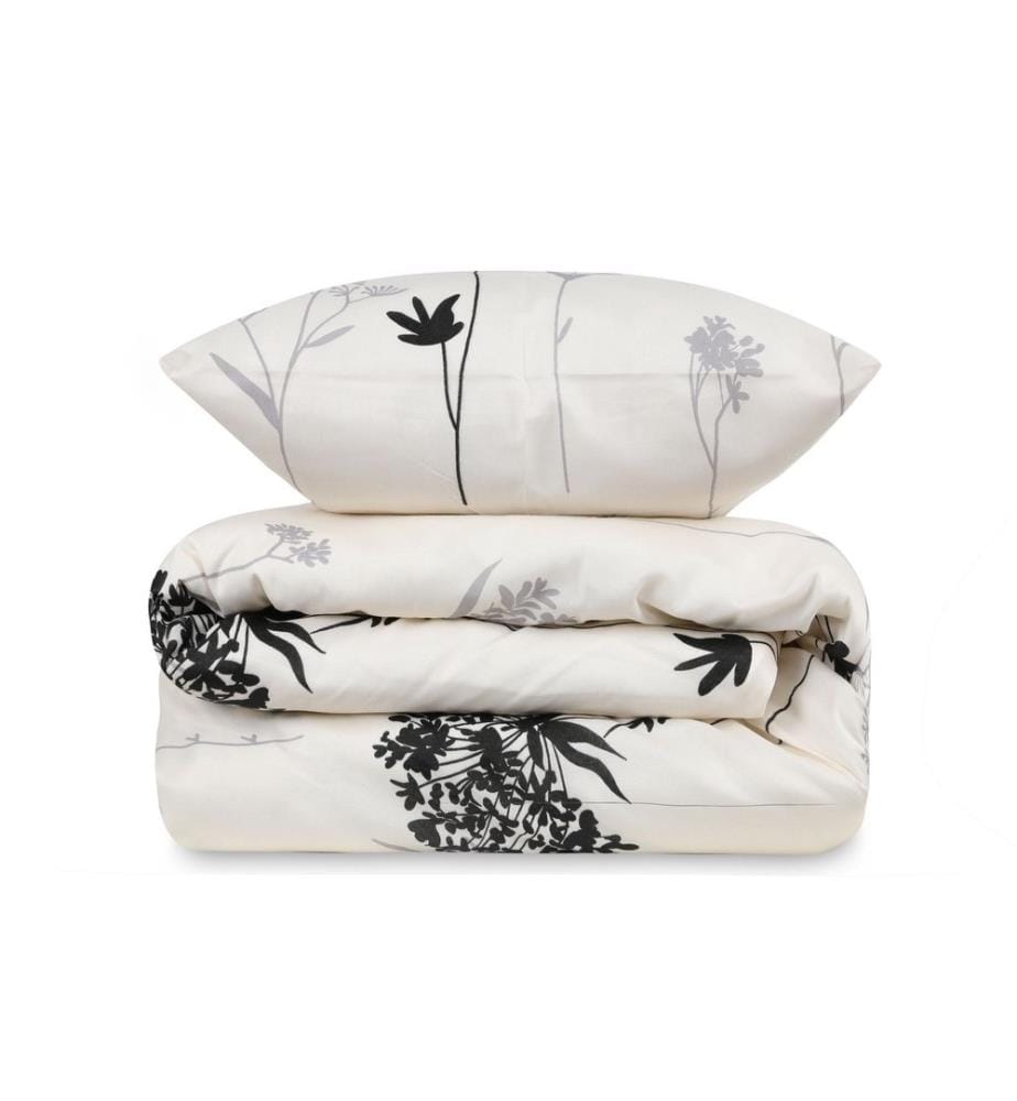 Set copripiumino King, grigio, beige, nero, 65% cotone / 35% poliestere