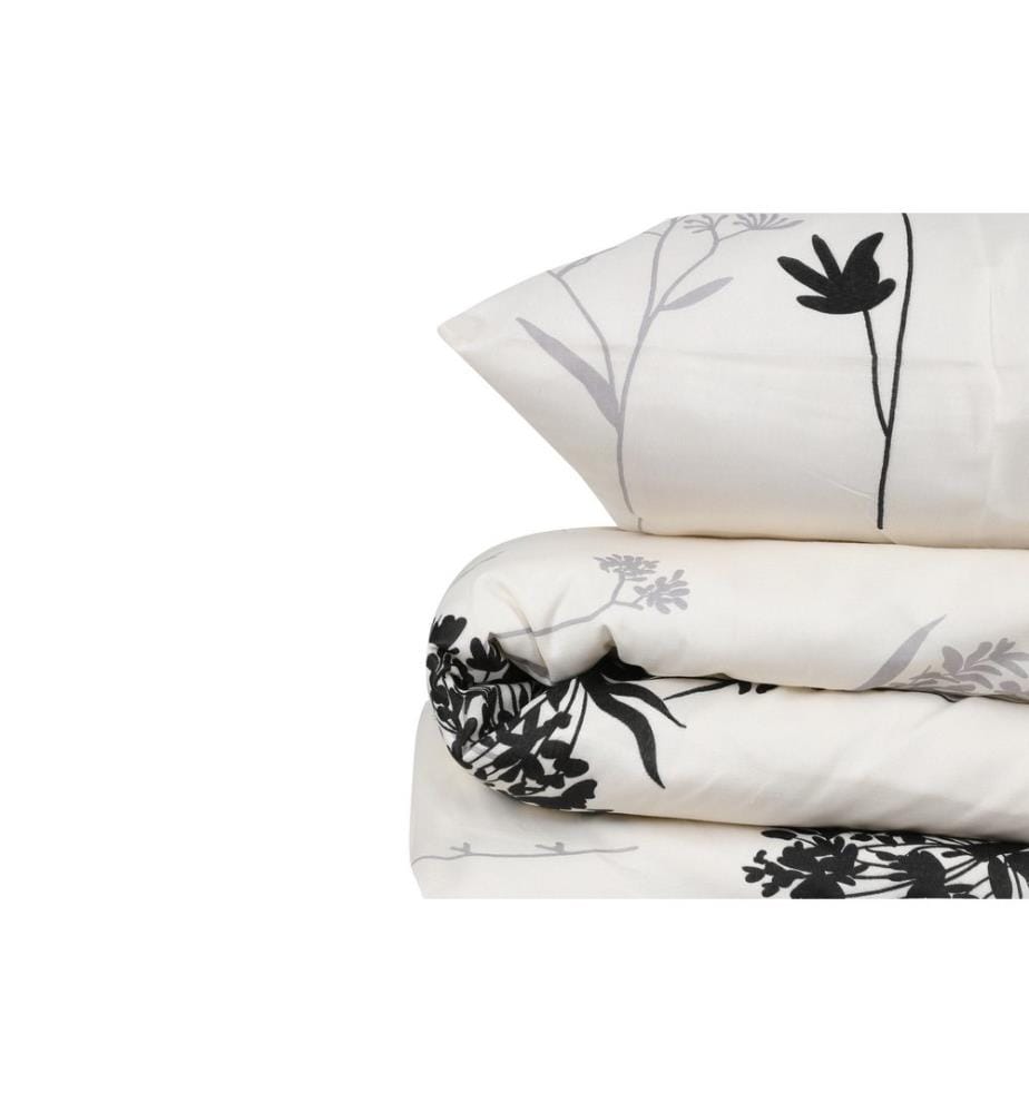 Set copripiumino King, grigio, beige, nero, 65% cotone / 35% poliestere